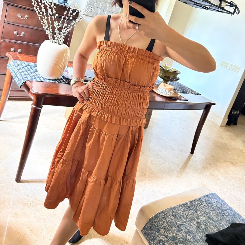 - Anthropologie style Kourt long skirt with tank top